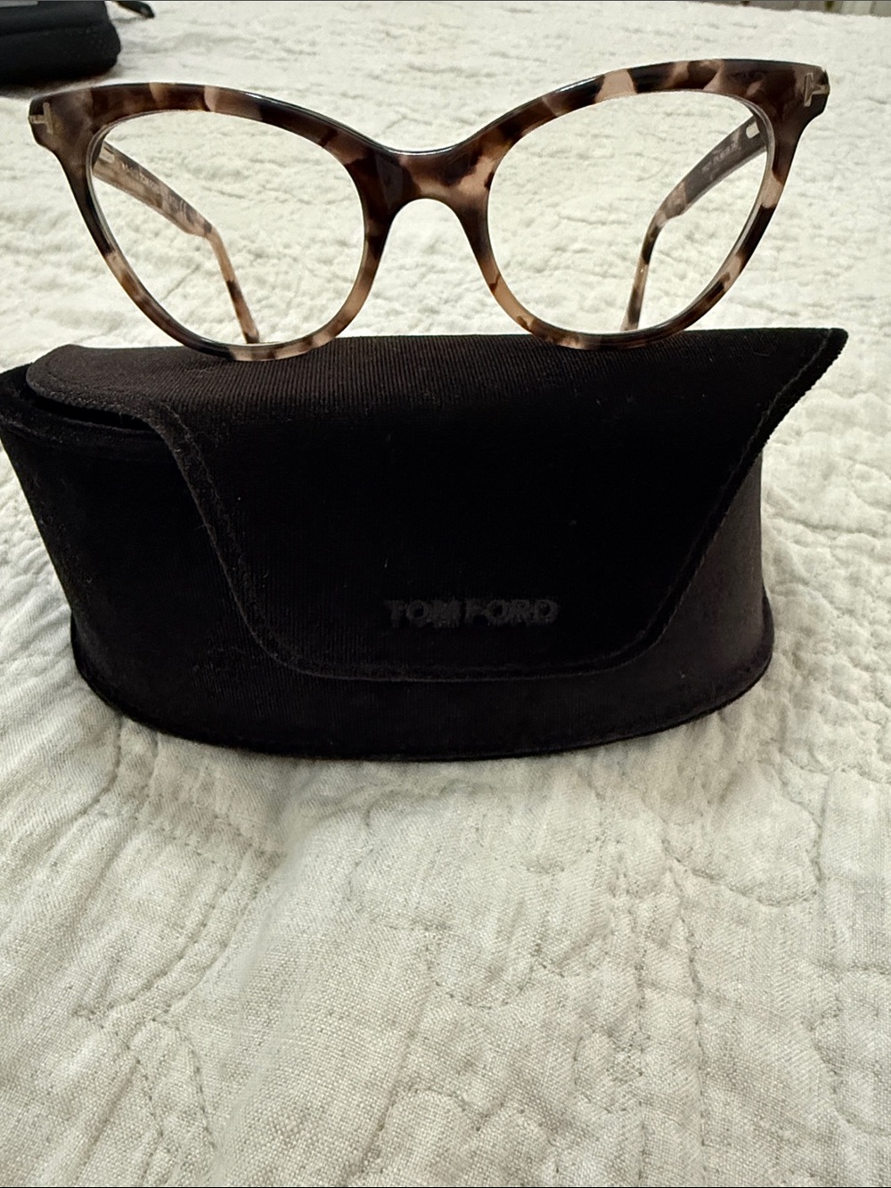 Tom Ford Women's Tortoise Cat-Eye Optical Frames in Brown and Cream